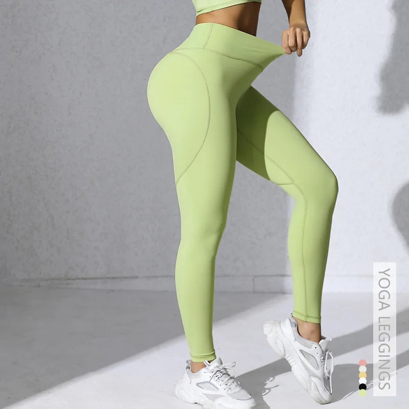 Women Gym Sports Running Fitness Yoga Suit Sport Outfit Gymwear Lady Workout Clothes Crossed High Waist Leggings