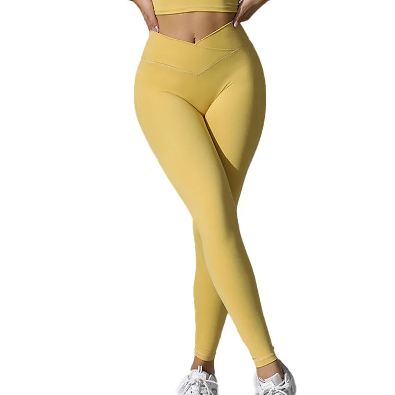 Women Gym Sports Running Fitness Yoga Suit Sport Outfit Gymwear Lady Workout Clothes Crossed High Waist Leggings