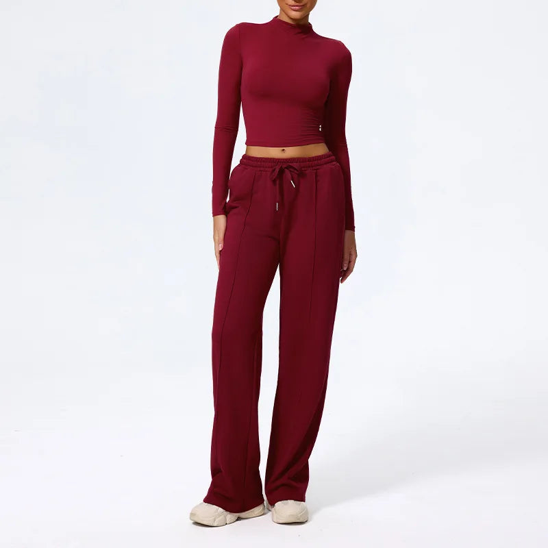 Sportswear 2 Pieces Yoga Set Gym Clothes Sportswear Yoga Suits For Women Fitness Set Tracksuits Sports Long Sleeved Gym Trousers