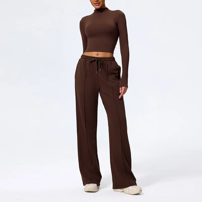 Sportswear 2 Pieces Yoga Set Gym Clothes Sportswear Yoga Suits For Women Fitness Set Tracksuits Sports Long Sleeved Gym Trousers