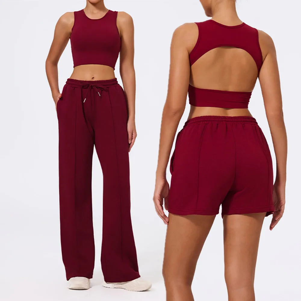 Sportswear 2 Pieces Yoga Set Gym Clothes Sportswear Yoga Suits For Women Fitness Set Tracksuits Sports Long Sleeved Gym Trousers