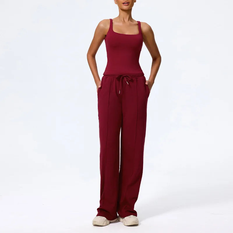 Sportswear 2 Pieces Yoga Set Gym Clothes Sportswear Yoga Suits For Women Fitness Set Tracksuits Sports Long Sleeved Gym Trousers